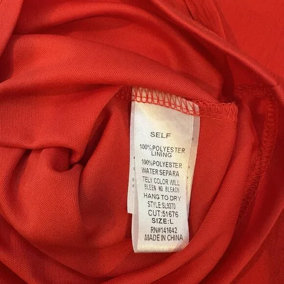 She+Sky Classic Accordion Pleated Double Ruffle SZ Large Bright Red Dress NWT - Picture 8 of 8